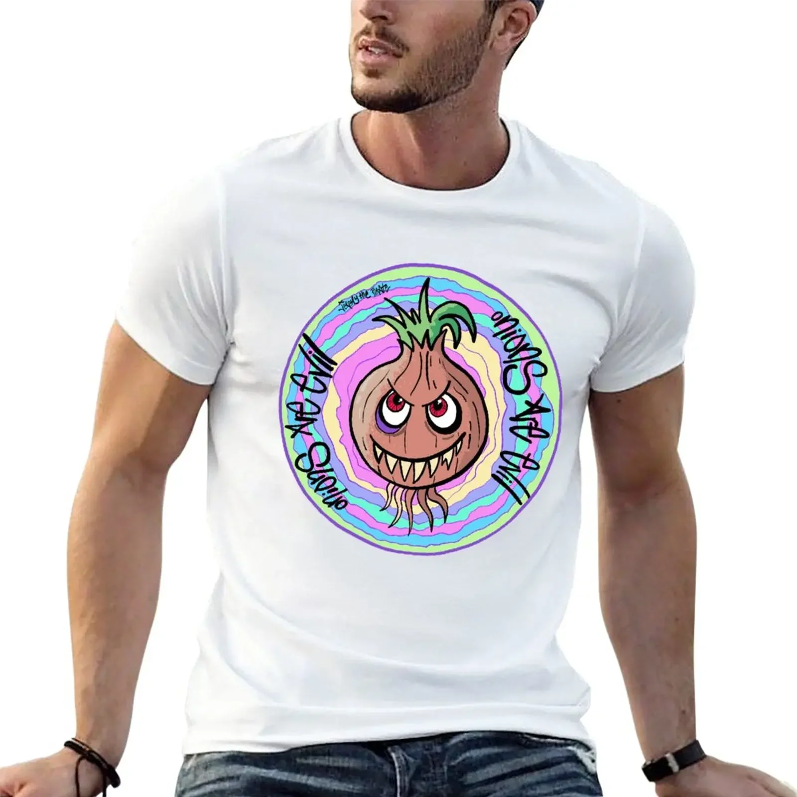 New Onions are evil (FACT) T-Shirt sports fan t-shirts Blouse vintage clothes heavy weight t shirts for men