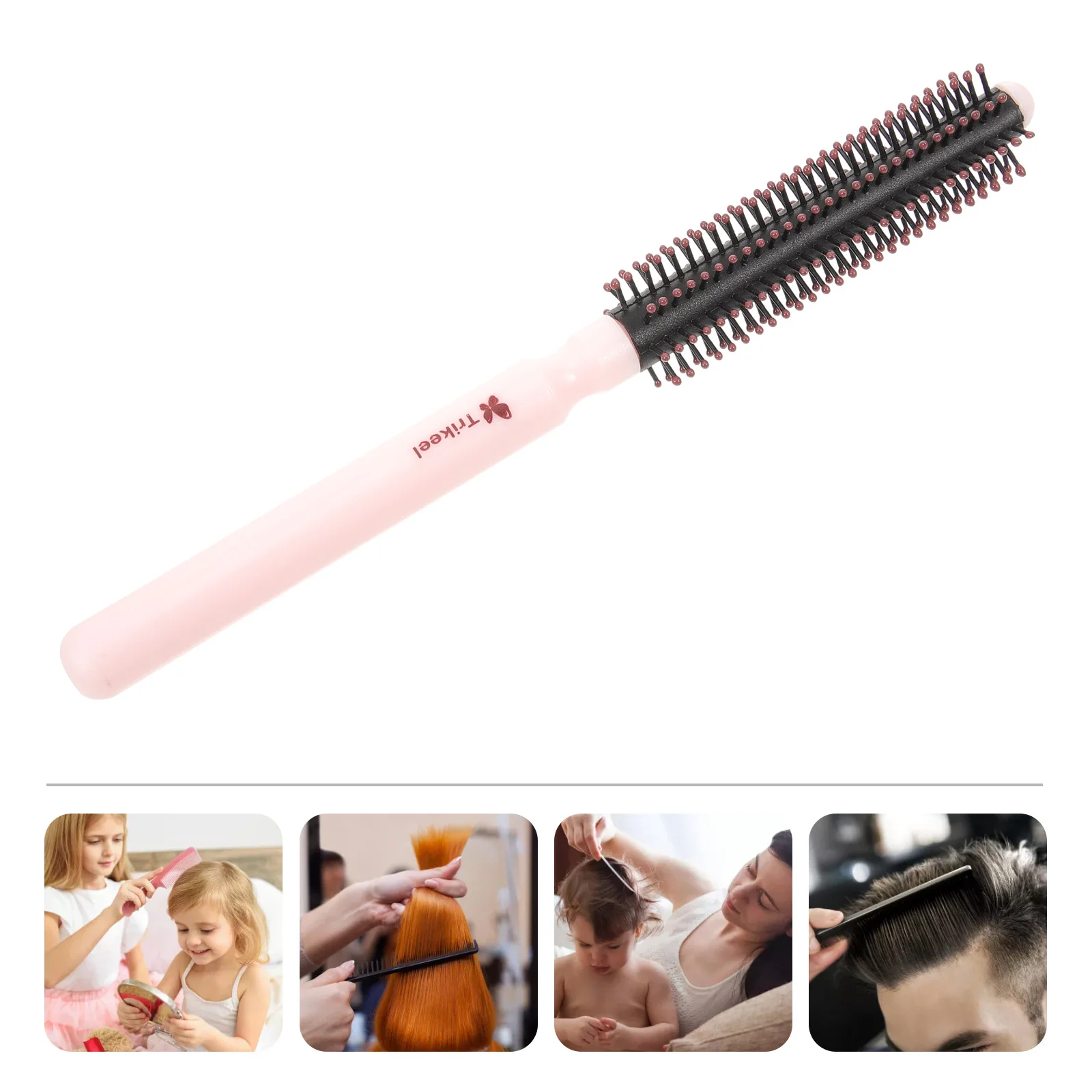 Spazzola rotonda piccola per asciugare i capelli corti Spazzola per capelli Frangia Pettine Asciugatrice Plastica portatile