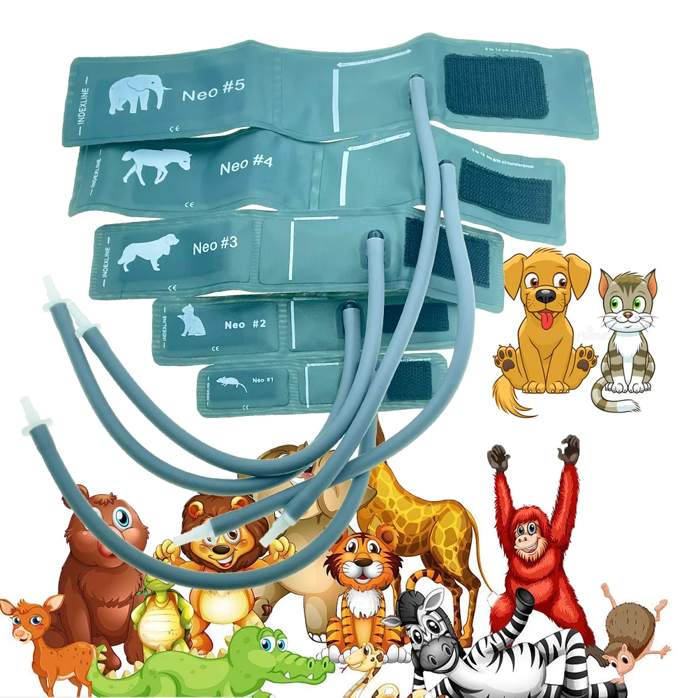 Manguito de presión arterial profesional para mascotas, accesorio reutilizable de TPU para animales pequeños, gato, perro, conejo, con conector, manga de un solo tubo, clínica en casa
