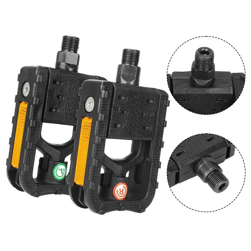 A Pair Of Bicycle Pedals Plastic Folding Pedals For Mountain Road Bike Foldable Bike Foot Pedals Cycling Replace Accessories