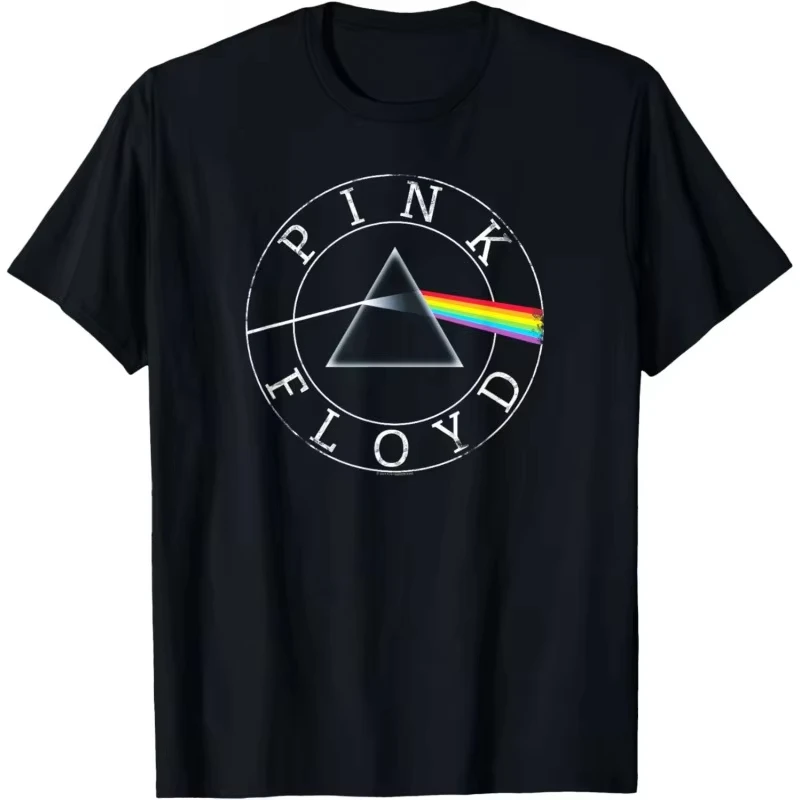 Vintage Pink Floyd Prism Logo T-Shirt für Herren und Damen, klassisches Rockband-Grafik-T-Shirt, übergroßes Baumwoll-Musiker-Streetwear
