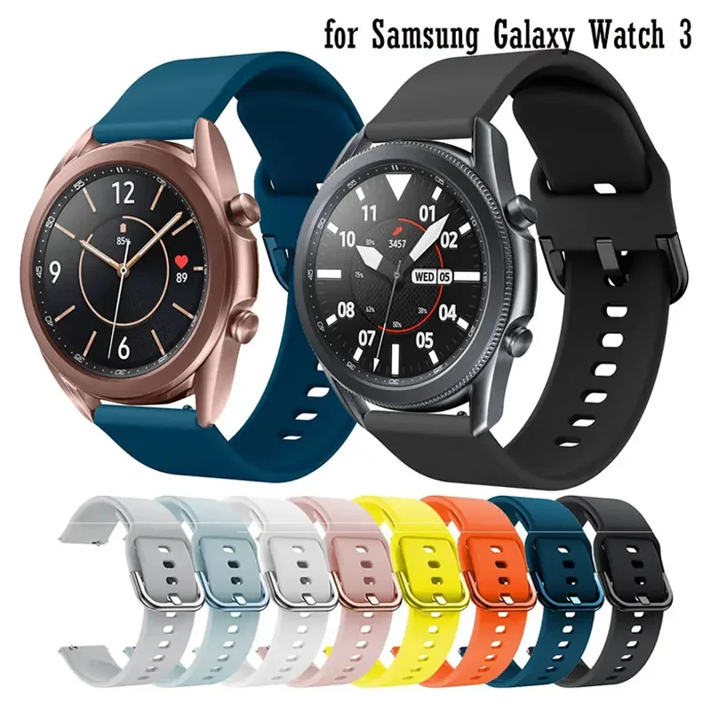 Watchband Silicone For Samsung Galaxy watch 3 45mm 41mm 42mm 46mm Strap Sport Smart Wristbands Bracelet  20mm 22mm Watchstrap