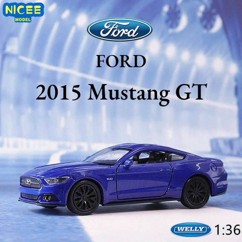 

WELLY 1:36 2015 Ford Mustang GT Sports Car Metal Pull Back Car Model Car Diecast Car Alloy Toy Car for Children Gift B153