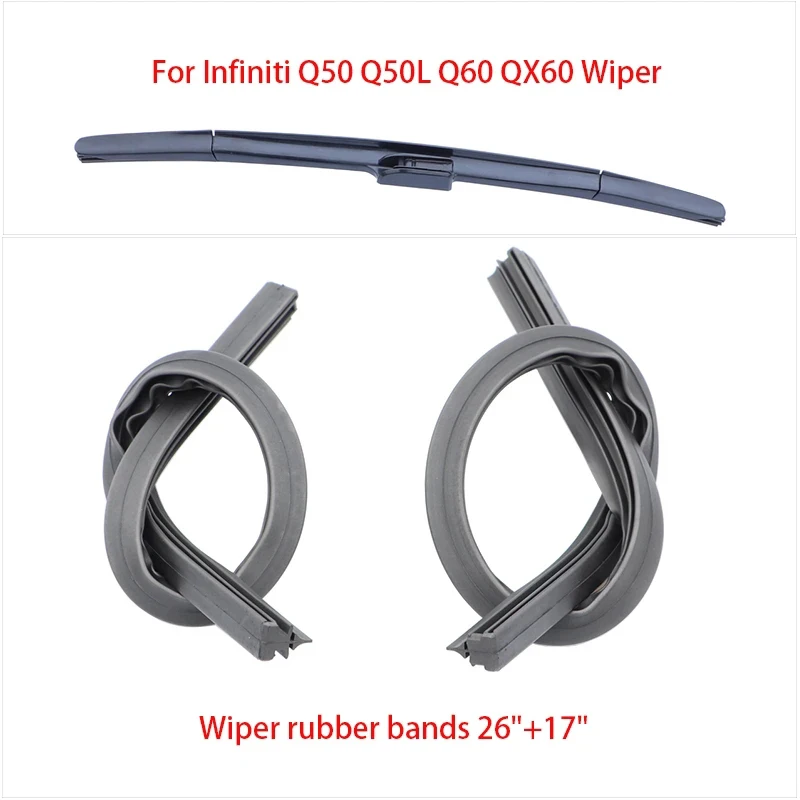 26 And 17 Wiper Refill Insert Rubber Strip For Nissan Qashqai 2016 2017 2018 2019 Car Accessories