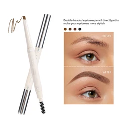 Long-lasting Double-headed Eyebrow Pencil Automatically Rotates and Waterproof Formula-easy to Apply with Eyebrow Brush.