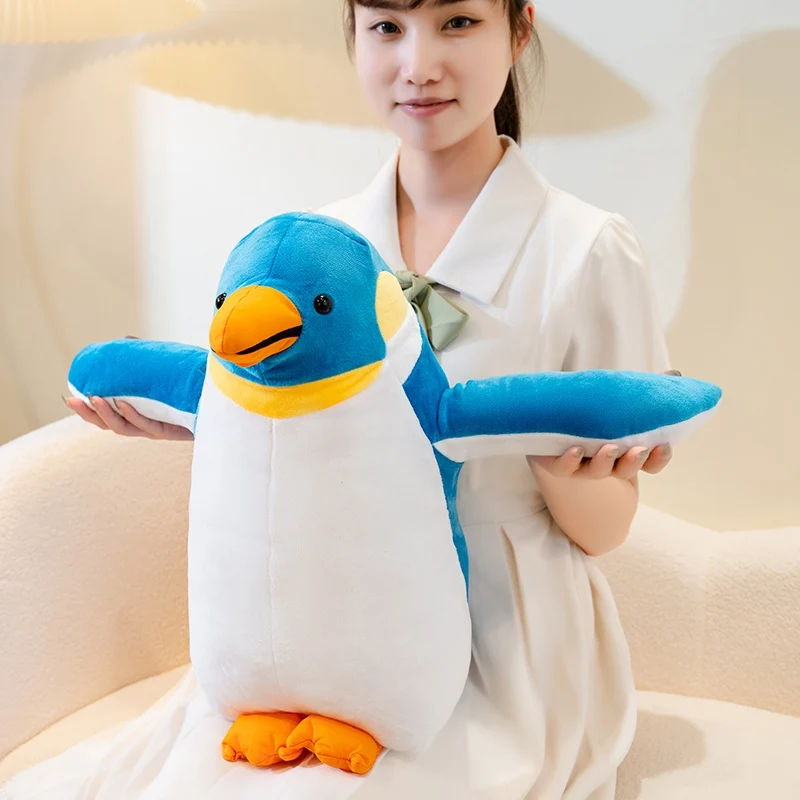 Lifelike Blue Black Penguin Plush Toy Soft Stuffed Cartoon Emulational Animals Dolls For Birthday Gift Simulation Cute Bird Toys