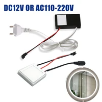 Interruptor de Sensor táctil de 12V, 220V, 110V, 12V, 5A, 60W, LED, interruptor de luz de espejo de una sola tecla inteligente, atenuador táctil para espejo de baño