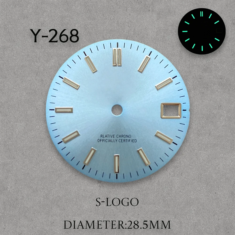 S Logo 28.5mm NH35 Dial sunray Dial Day just Suitable For NH35/NH36 Movement Fit 3/3.8 o'clock Crown Watch Accessories