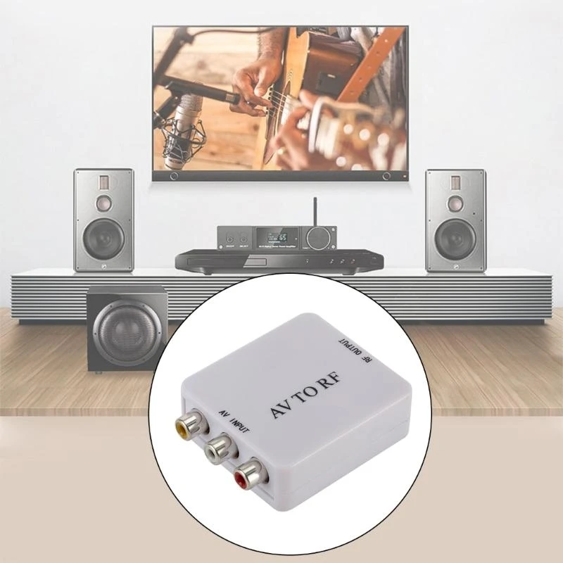 AV To RF Video Converter RF to RCA CVSB Multifunctional Video Adapter Support RF 67.25/61.25MHz Amplifier for TV