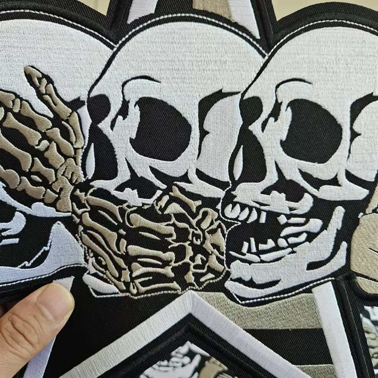 Pas merklogo aan Harley Motor Retro Skull Iron-On Patch DIY naai opstrijkbare badges groot formaat kleding terug patches