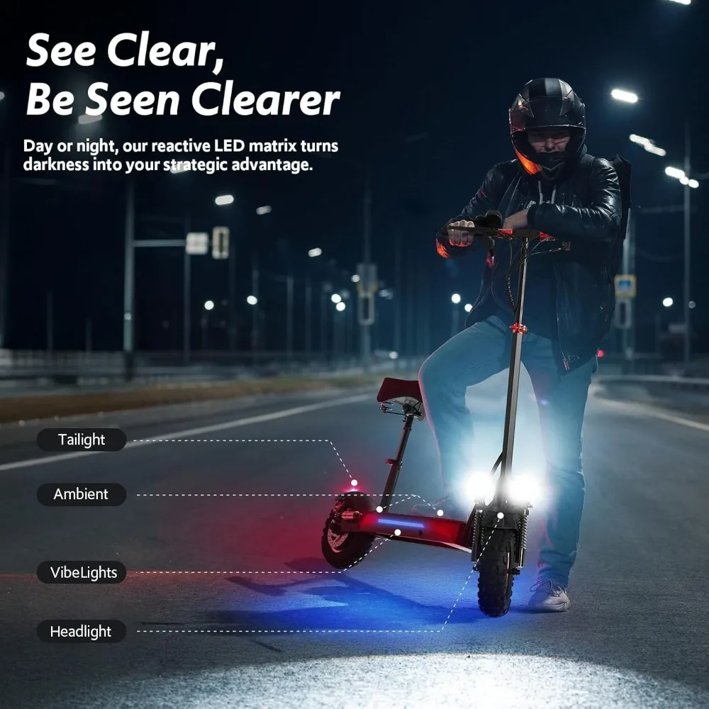 1200W Electric Scooter for Adult 48V/18AH 34MPH Off Road Tire Double Suspensions
