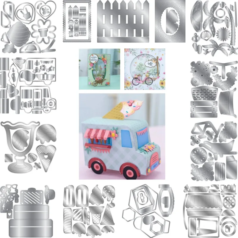 Postcard Life Is Sweet Ice Cream Metall-Stanzformen Scrapbook Tagebuch Dekoration Schablone Prägevorlage DIY Grußkarte 2026