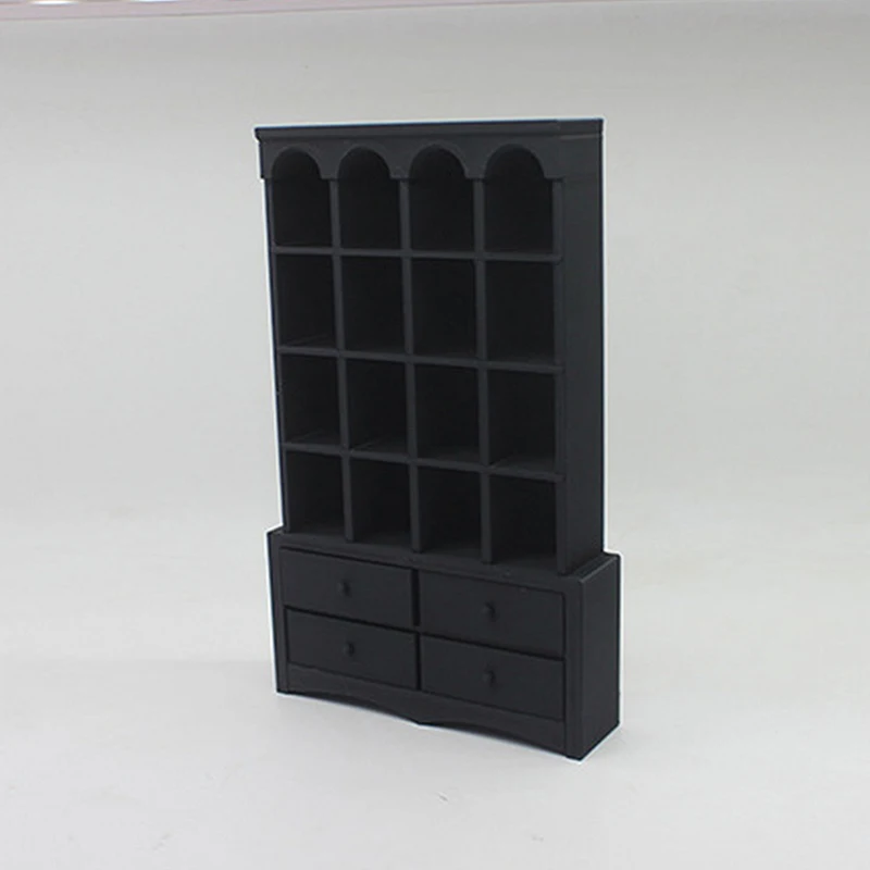 1Pcs Miniature Retro Bookcase Mini Storage Display Cabinet BookcaseDollhouse Mini Furniture Scene Model  Doll House Accessories