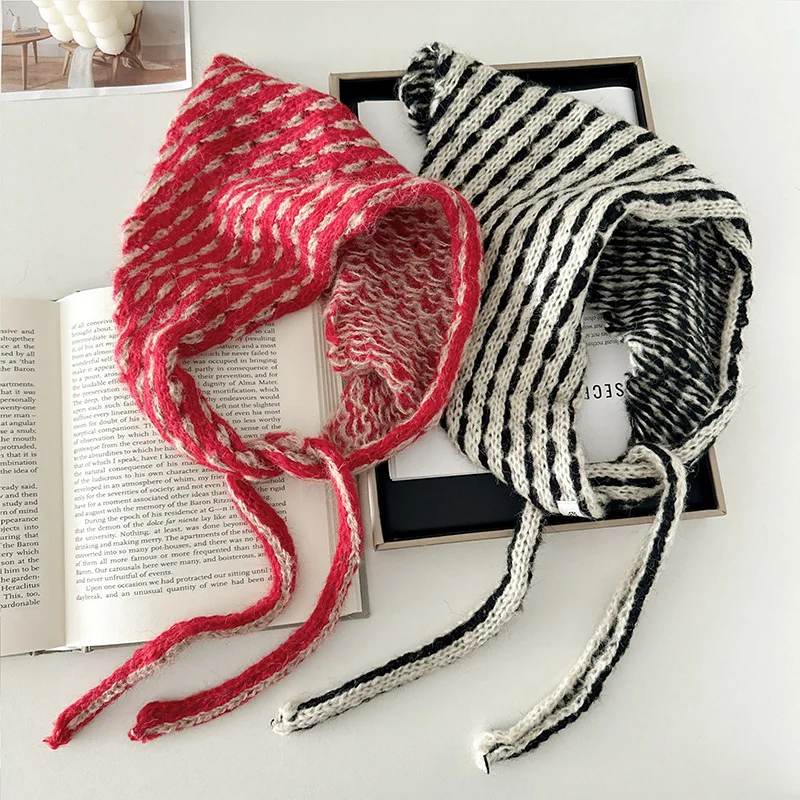 اليابان نمط بارد اليدوية محبوك عقال غطاء للأذنين للنساء نمط صغير الخريف والشتاء للتدفئة الموهير محبوك عقال