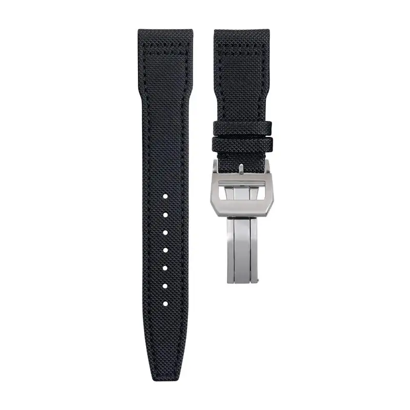 Nfr 20mm bis 22mm Nylon Canvas Leder Uhren armbänder für iwc Spitfire Mark 18 Portugieser Portofino Pilot iw3777 Armband