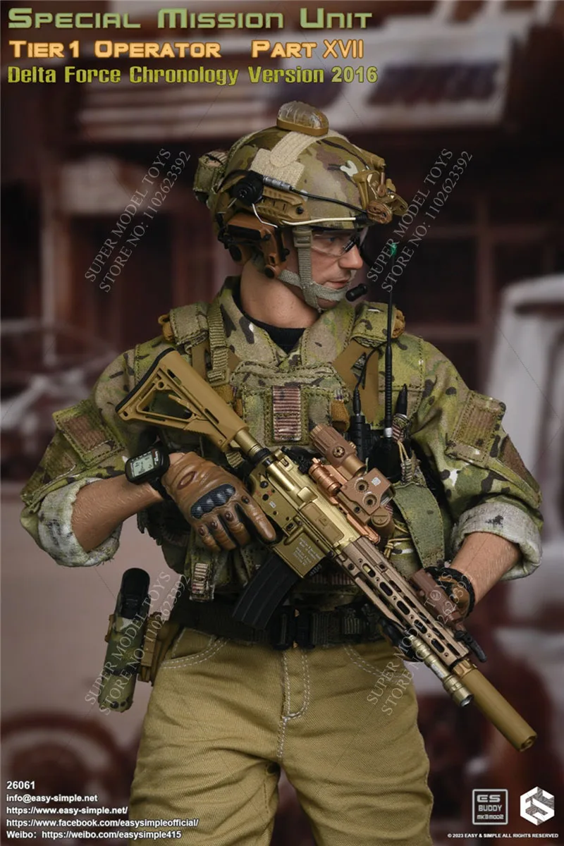 Easy & Simple-figura de acción de soldado masculino a escala 1/6, juego completo de las Fuerzas Especiales Delta, ES 26061, colección de regalos, 12 pulgadas