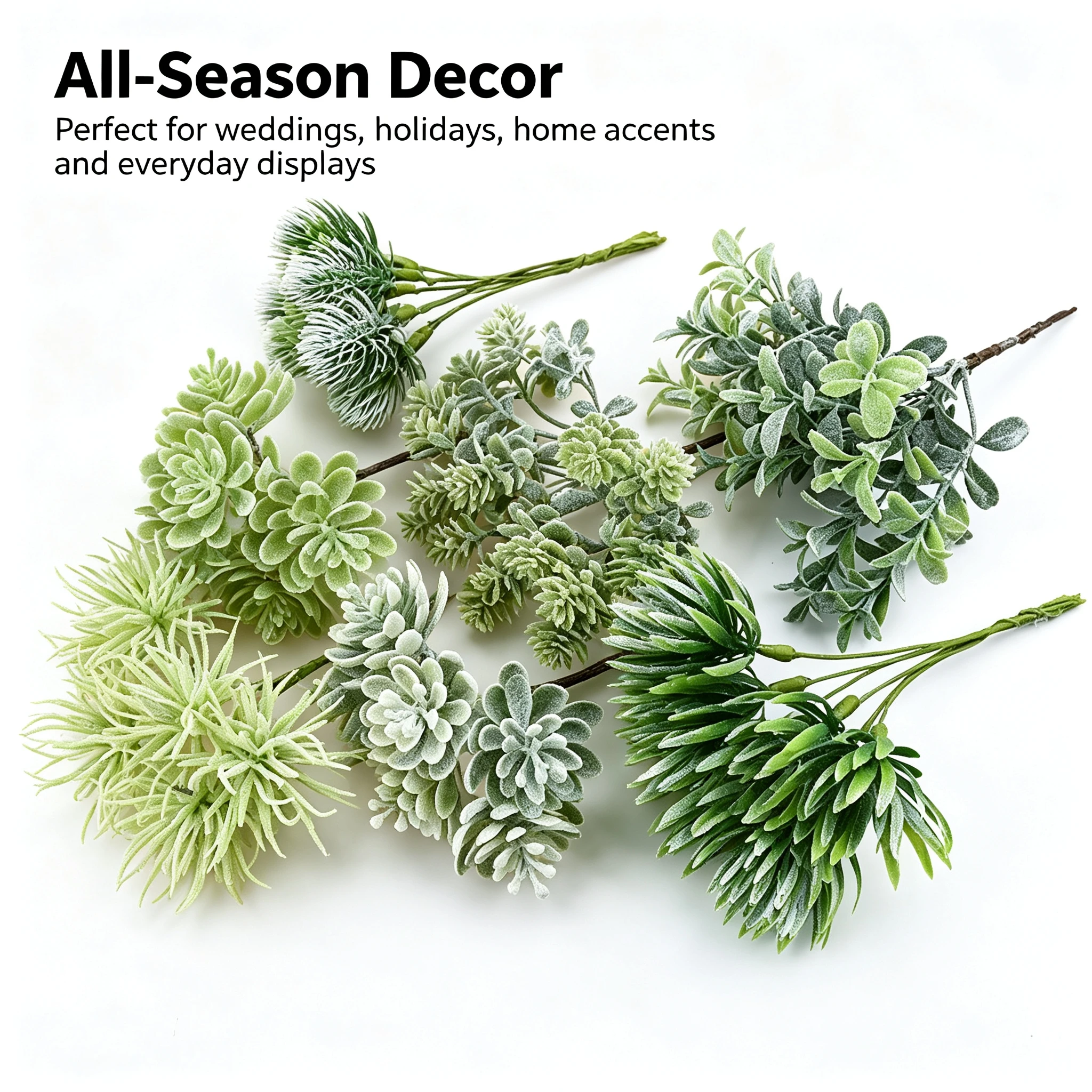 1/5pcs Artificial Plants Plastic Mini Green Branch Christmas Tree Fillers Outdoor Wedding Garden Home Table DIY Decoration Props