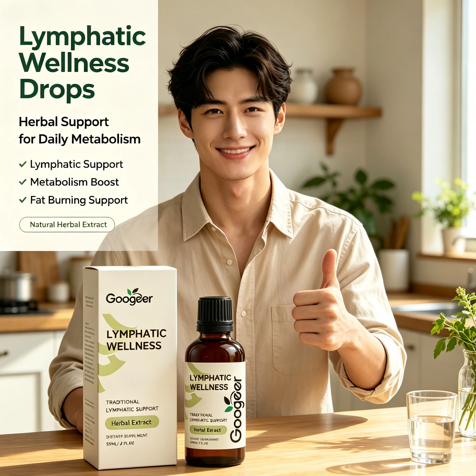 Natural Herbal Lymph Wellness Drops Lymph System Support Liquid Extract Boost Metabolism Fat Metabolism Detox Body Care 59ml