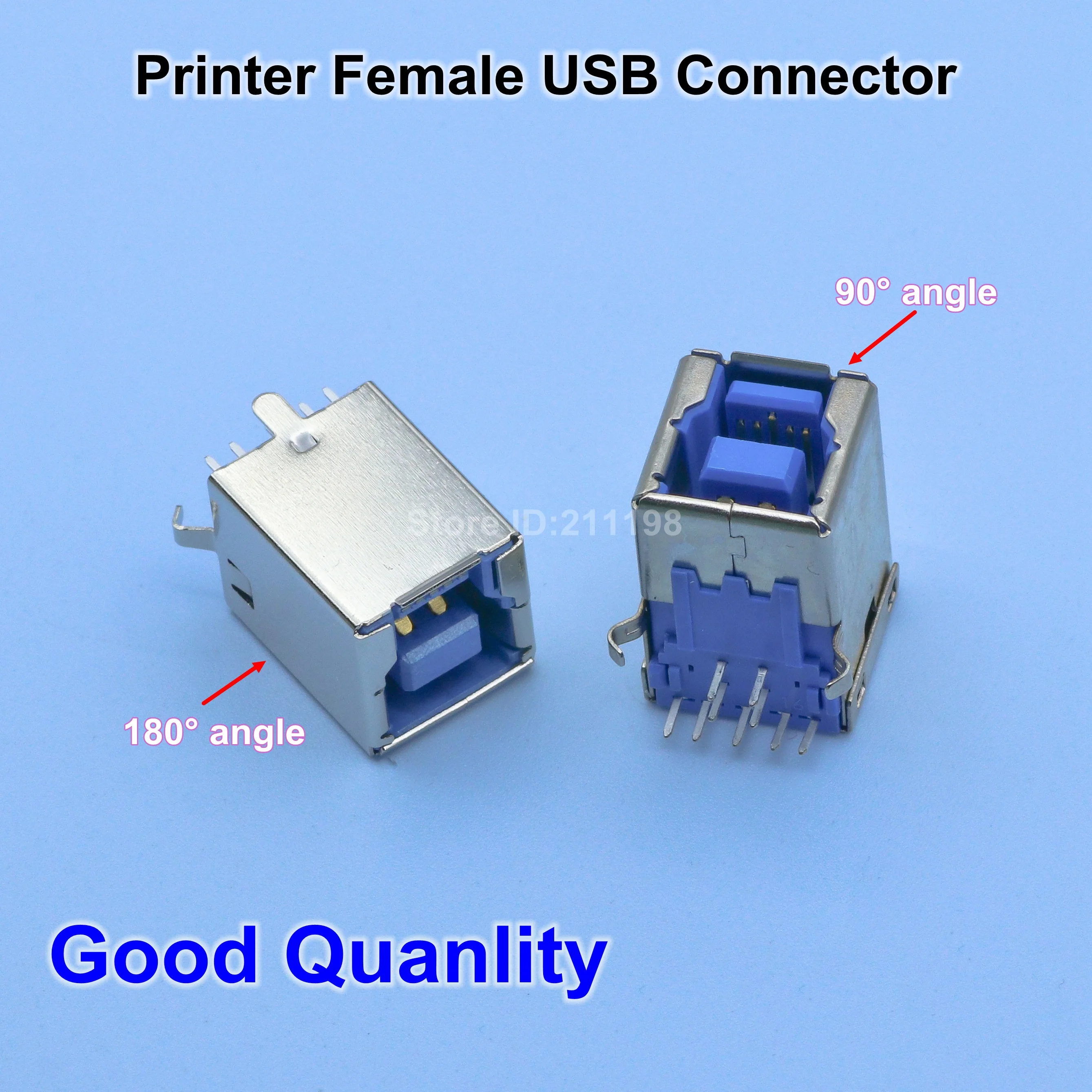 DIY 5pcs/lot USB B Type Female Socket Connector G45 for Printer Data Interface Connect Adapter Plug PCB SDA Cable Wire Line