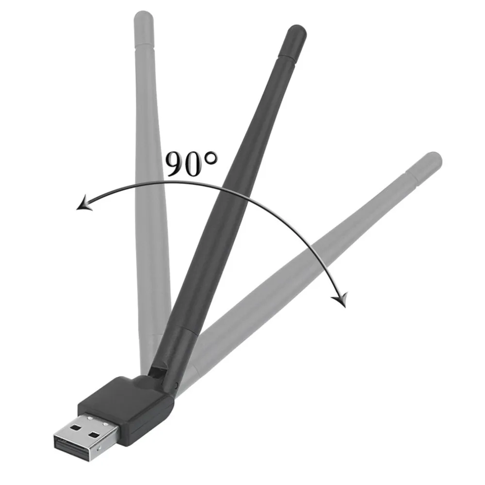 Rt5370 USB 2.0 150Mbps WiFi Antenna MTK7601 Wireless Network Card  802.11b/g/n LAN Adapter with rotatable Antenna