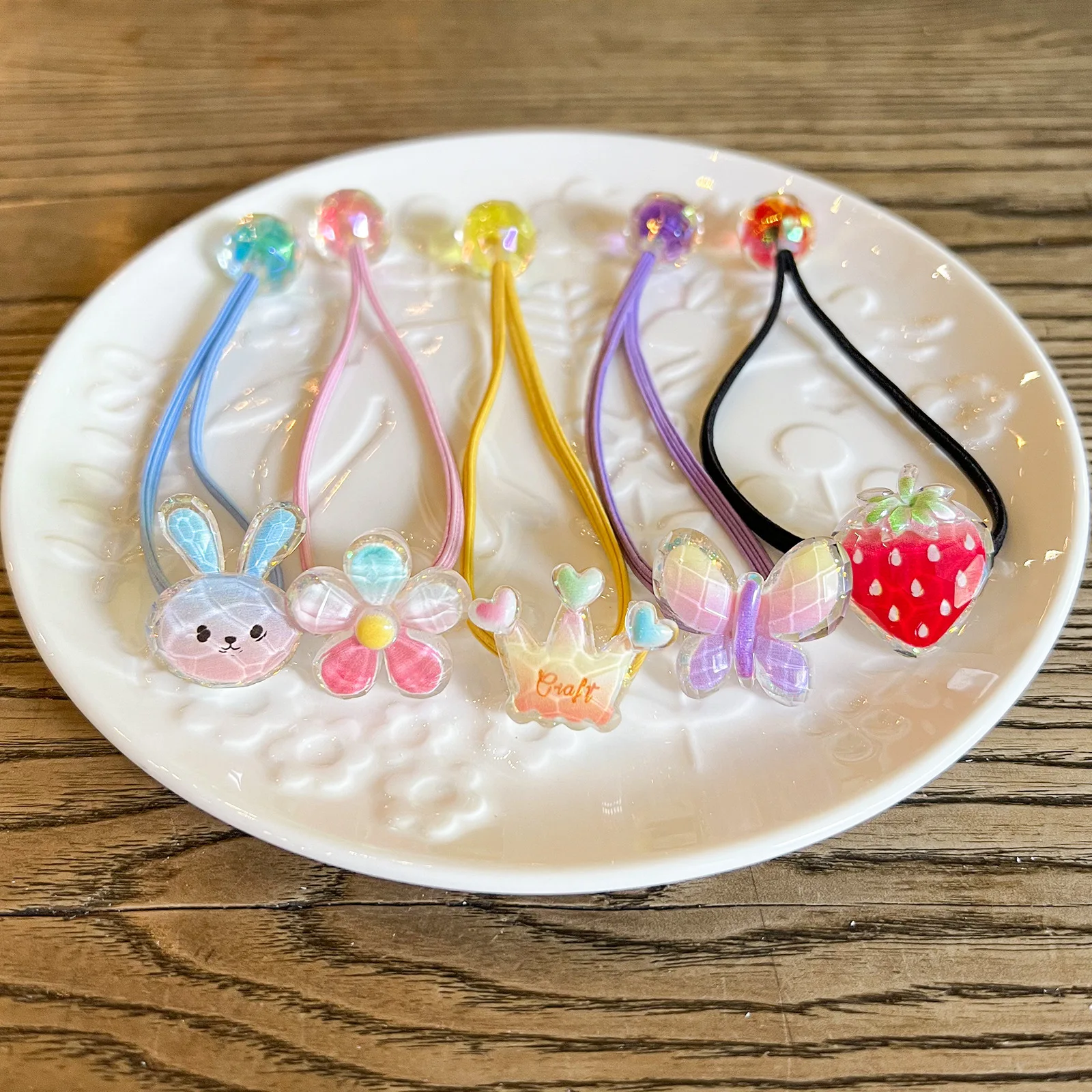 

Резинки для волос в корейском стиле с мультяшными принцессами, плоские, для хвостиков, высокоэластичные, мягкие, нескользящие, для детей