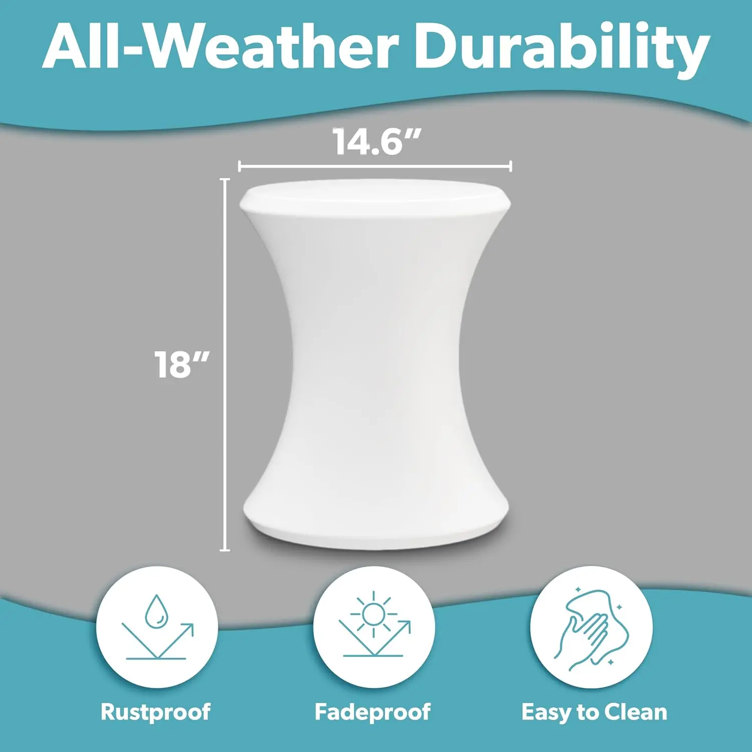 Outdoor Side Table Lounger Table For Inside Pool Patio All Weather Patio Furniture Accent Table For Sun Shelf Baja Shelf Deck Lawn White