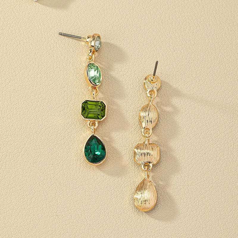 New Green Resin Stone Square Tear Drop Earrings for Women