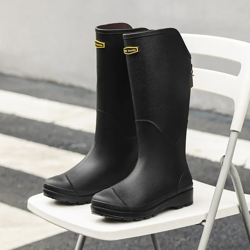 2024 New Slim Fit High Tube Outdoor Ladies Rain Boots Fashion Anti-slip Waterproof Rain Boot Women Shoes Work Safety Water Boots