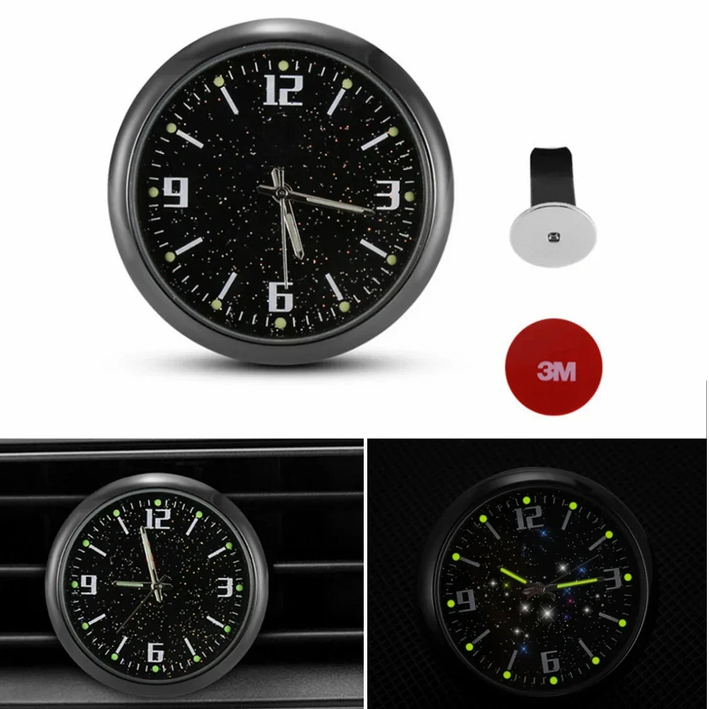 Car Clock Motorcycle Watch Timepiece Retro Mini Clock Car Dashboard Luminous Vehicle Clock Battery Interior Car Quartz Watch
