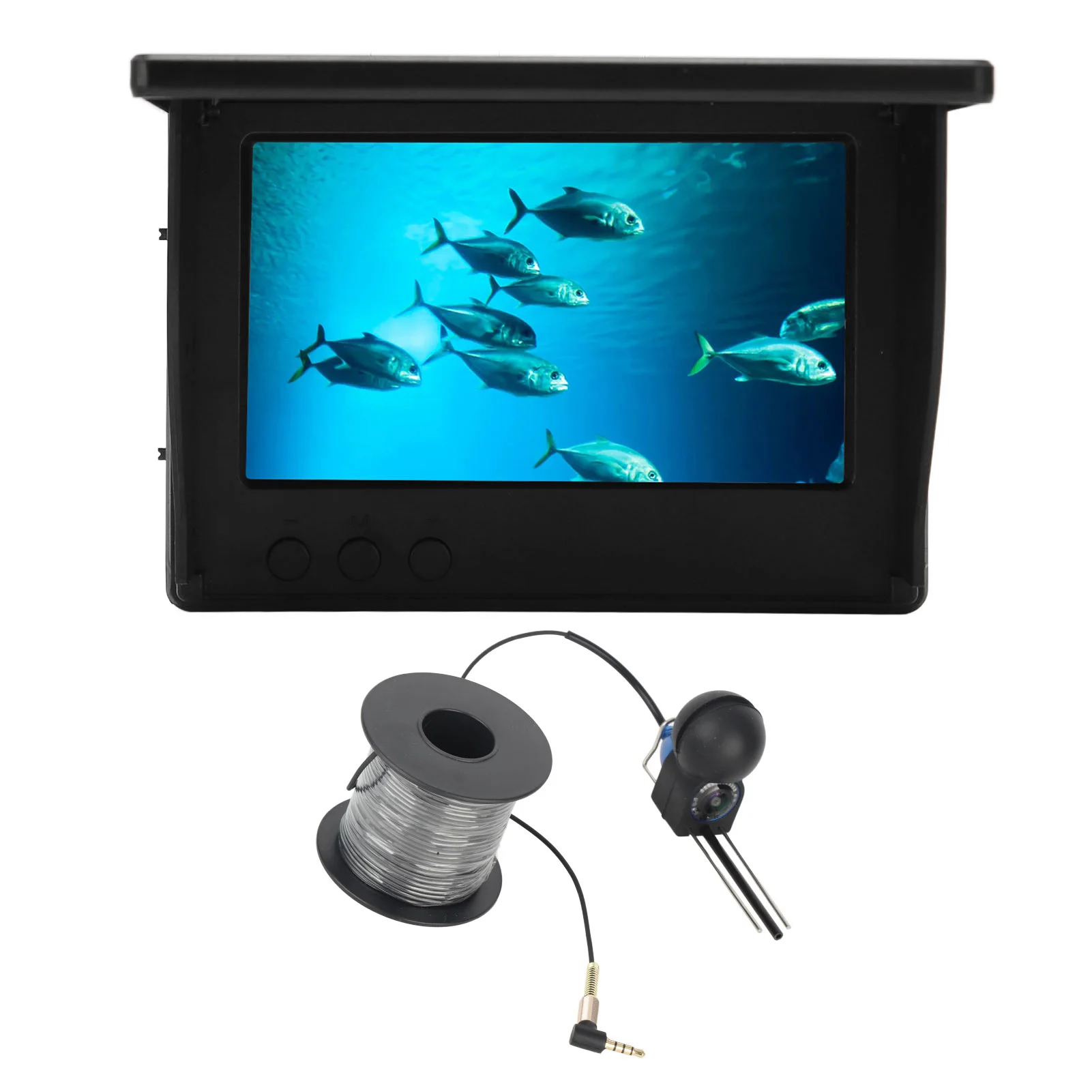 Fish Finder 4.3in TN HD Underwater Fishing Camera IP68 Waterproof Fish Finder with 12 Night Vision Lights for Fishing 100‑240V
