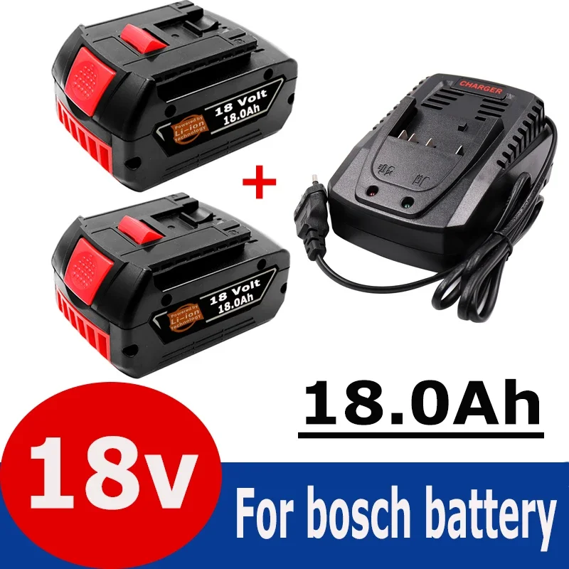 NEW For BOSCH 18V 18Ah LITHIUM-ION BATTERY GBA 18V 10AH 18V Professional GBA GSR GSB BAT618 BAT609 +3A Charger