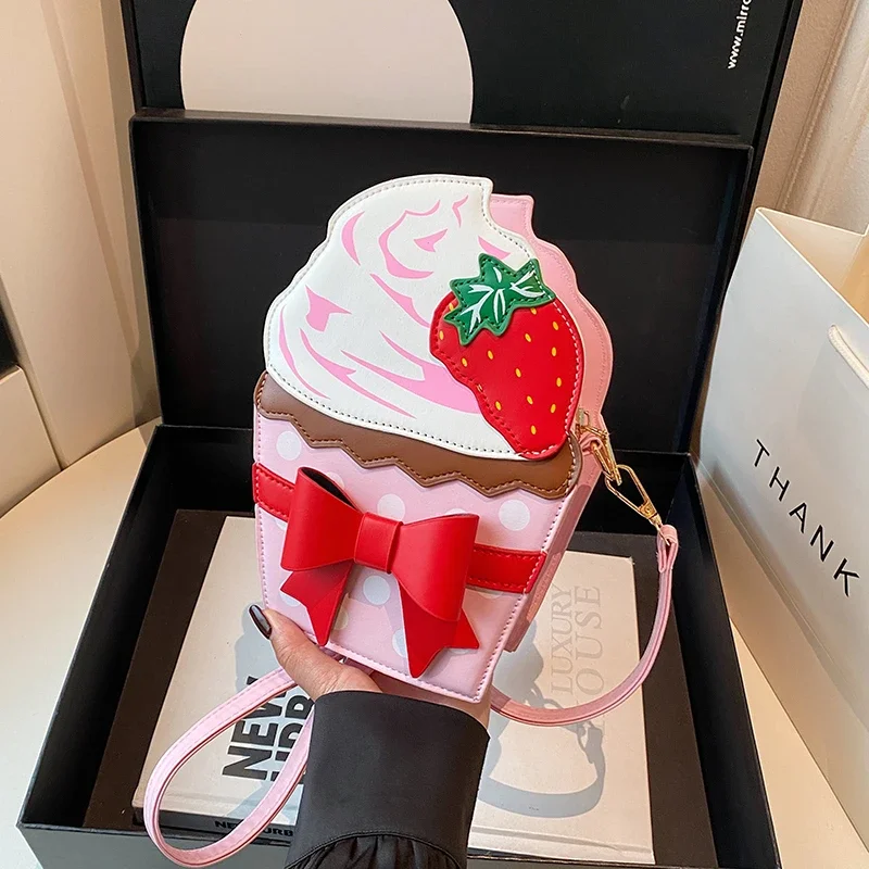 

Young Girl Crossbody Bag Creative Handbag Cute Cartoon Graffiti Shoulder Bag For Women 2025 Small ice cream Funny Crossbody Bag
