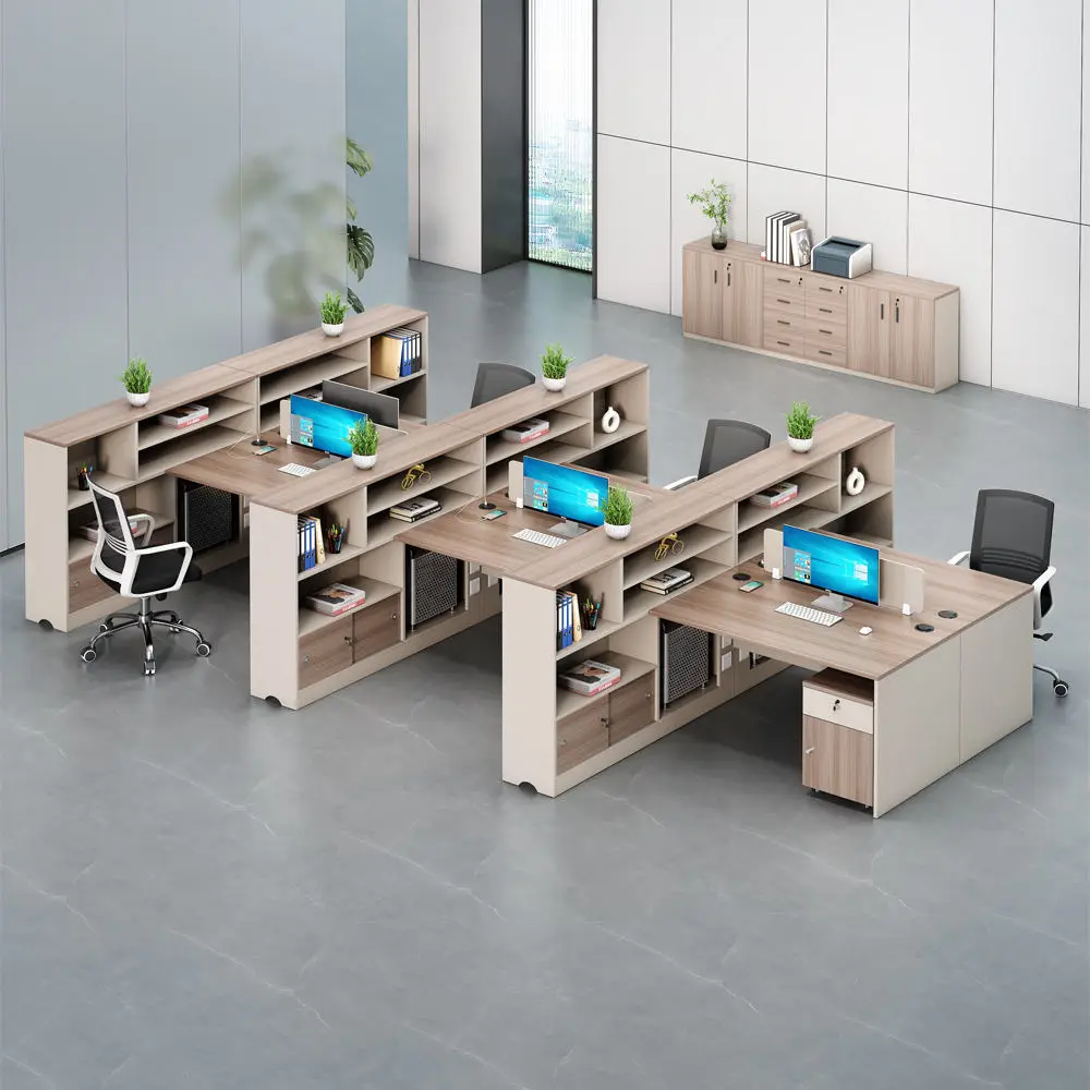 Modern Design Executive Office Desk, China Factory Apartment Desk with Curved Beautiful Appearance 2