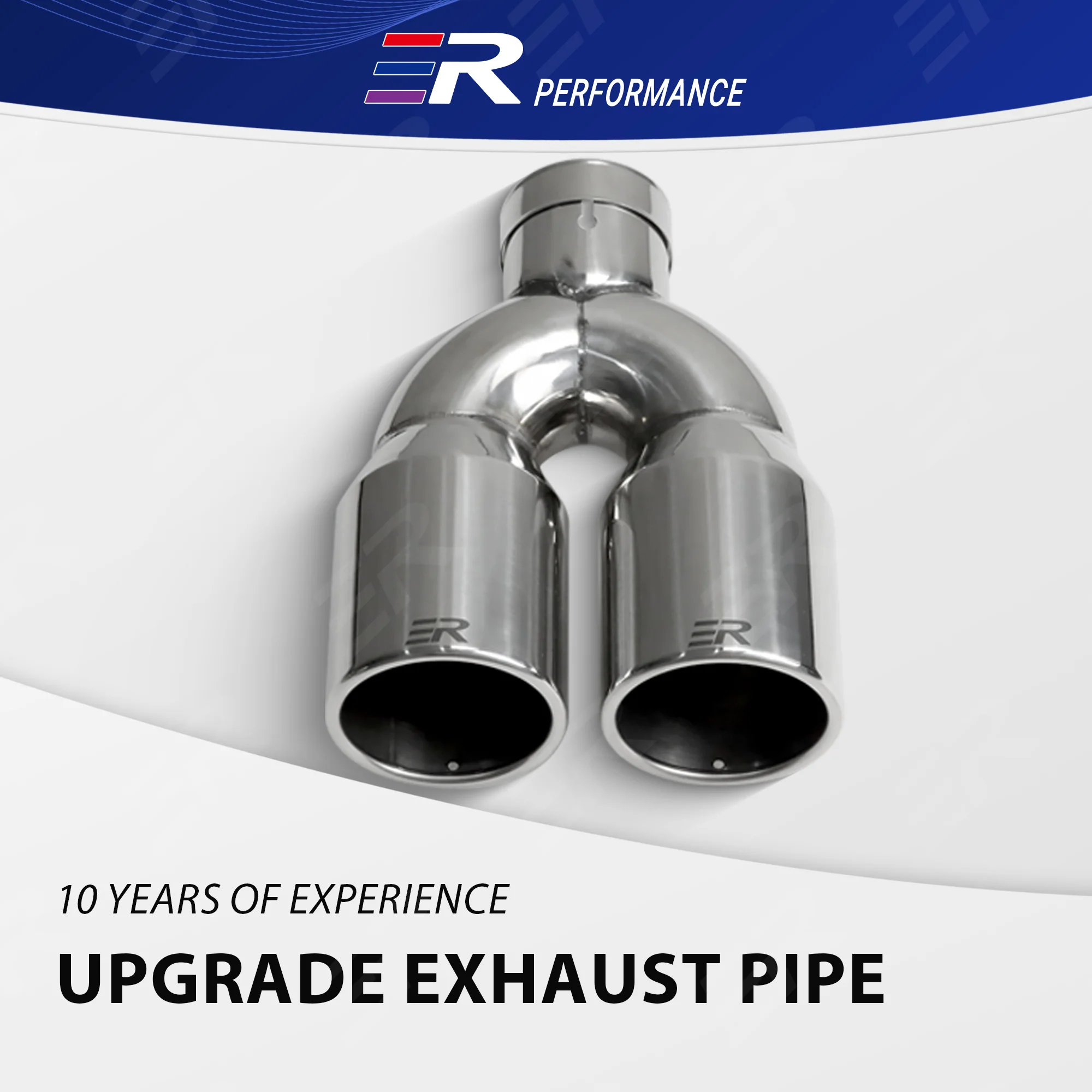 1 Piece ER silver Stainless Steel Exhaust Tip Universal Automobile Part for Muffler Modify Tail Pipe Curling Edge Clamp Upgrade