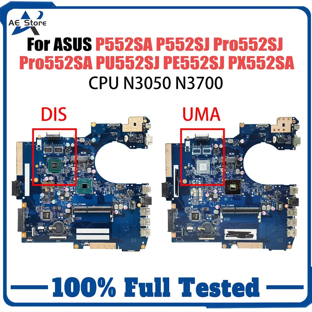 Computer Mainboard For Asus P552SA Pro552SJ Pro552SA PX552SA PU552SJ PE552SJ Laptop Motherboard With N3050 N3700 CPU GT920M V2G