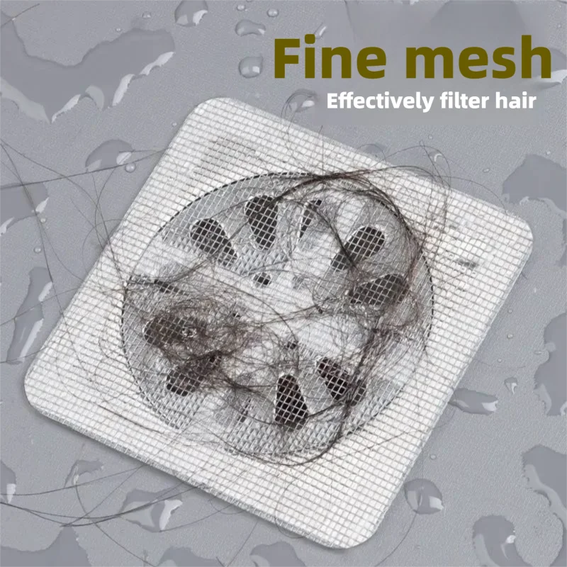 

10Pcs Disposable Hair Catcher Mesh Shower Drain Cover Floor Sink Strainer Filter Sticker - Bathroom Accessory