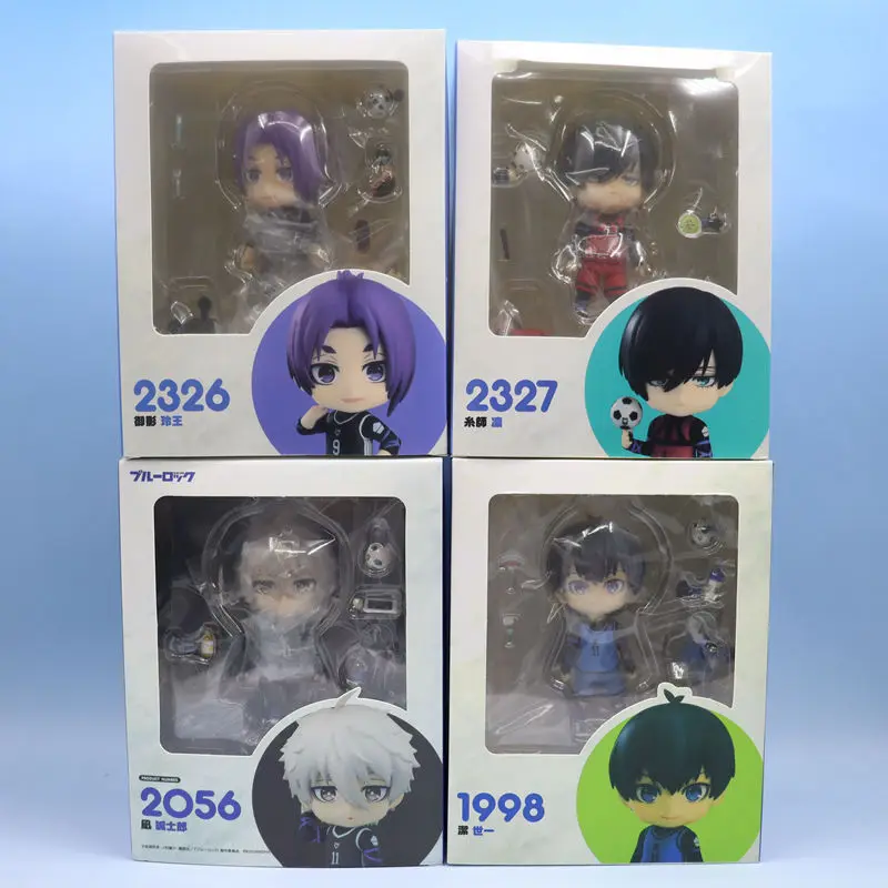 Anime BLUE LOCK Action Figures Rin Itoshi Mikage Reo Isagi Yoichi Nagi Q Version Movable Model PVC Ornament Collection Toys Gift