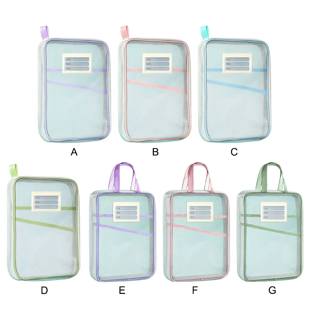 File Document Organizer Subject Classification Bag Transparent Zippered Document Bag Large Capacity L-shaped for Company Letters