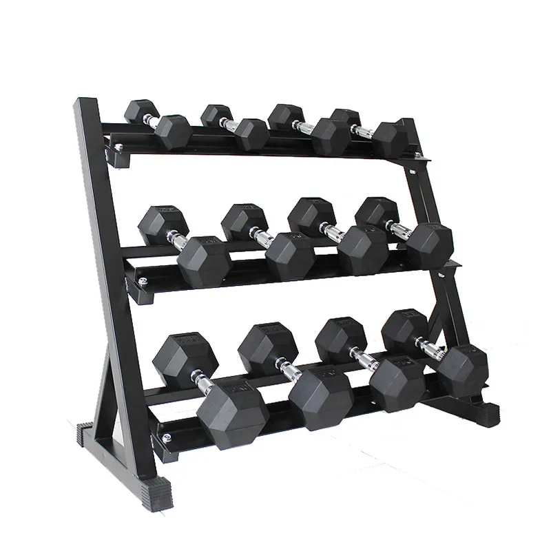 New Product Factory Wholesale Dumbbell Rack 3 Tier Home Gym Hexagonal Dumbbell Weight Rack For Dumbbells