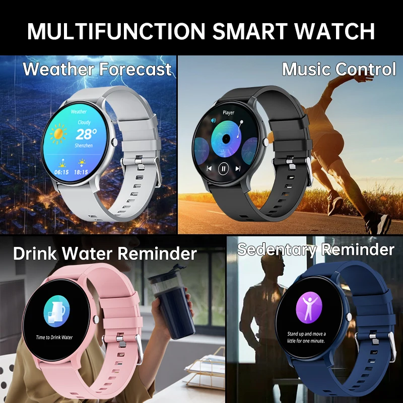 Men Smart Watch Women Heart Rate Blood Pressure Monitoring Sleep Health Monitor Bluetooth Call Sports waterproof For Android iOS