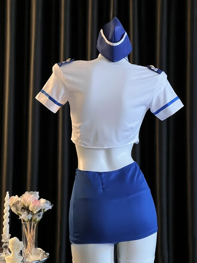여성을 위한 전문 항공 승무원 유니폼, 섹시한 초단기형 몸에 꼭 맞는 드레스, 순수한 욕망 유혹 란제리, 매혹적