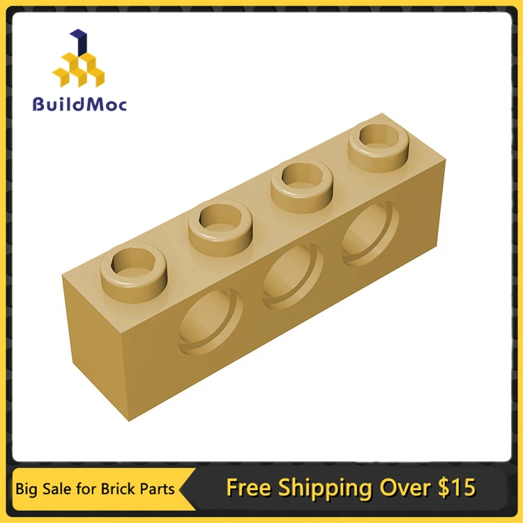 10Pcs MOC Parts  3701 High-tech Brick 1 x 4 With 3 Holes Compatible Bricks DIY Building Block Particle Kid Puzzle Brain Toy Gift