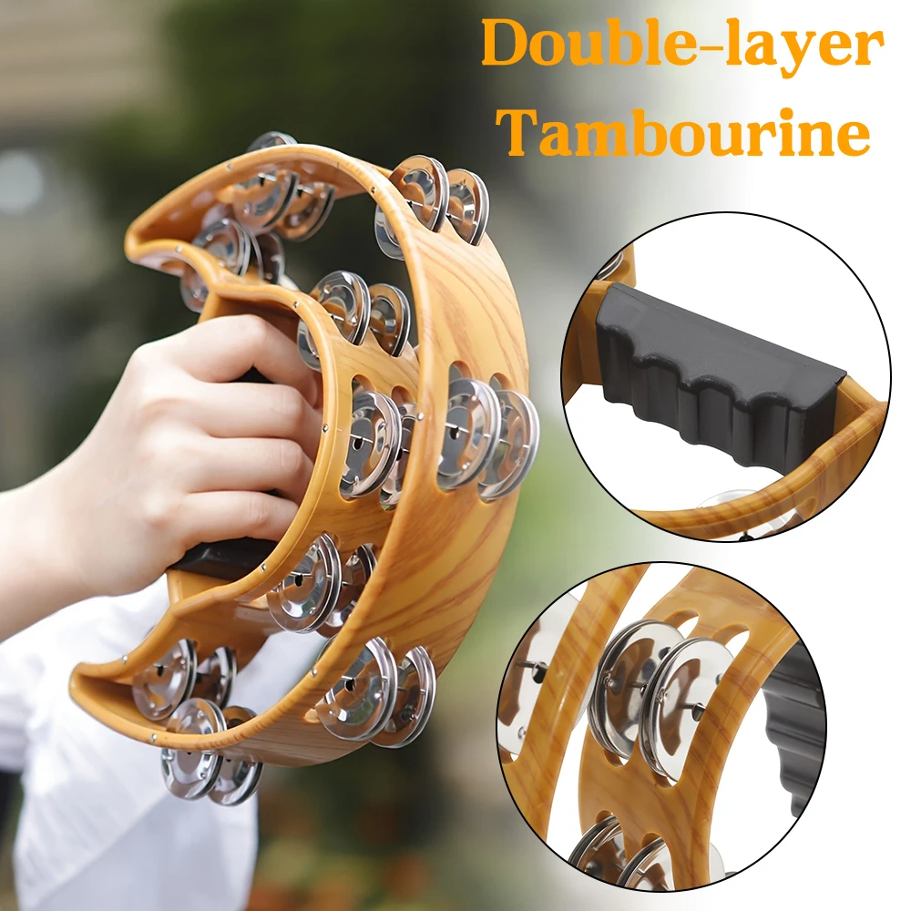 

Деревянный зерновой кофейный цвет, материал АБС-пластик, обод, двухслойный бубен в форме полумесяца, ручной колокольчик, выступление для караоке