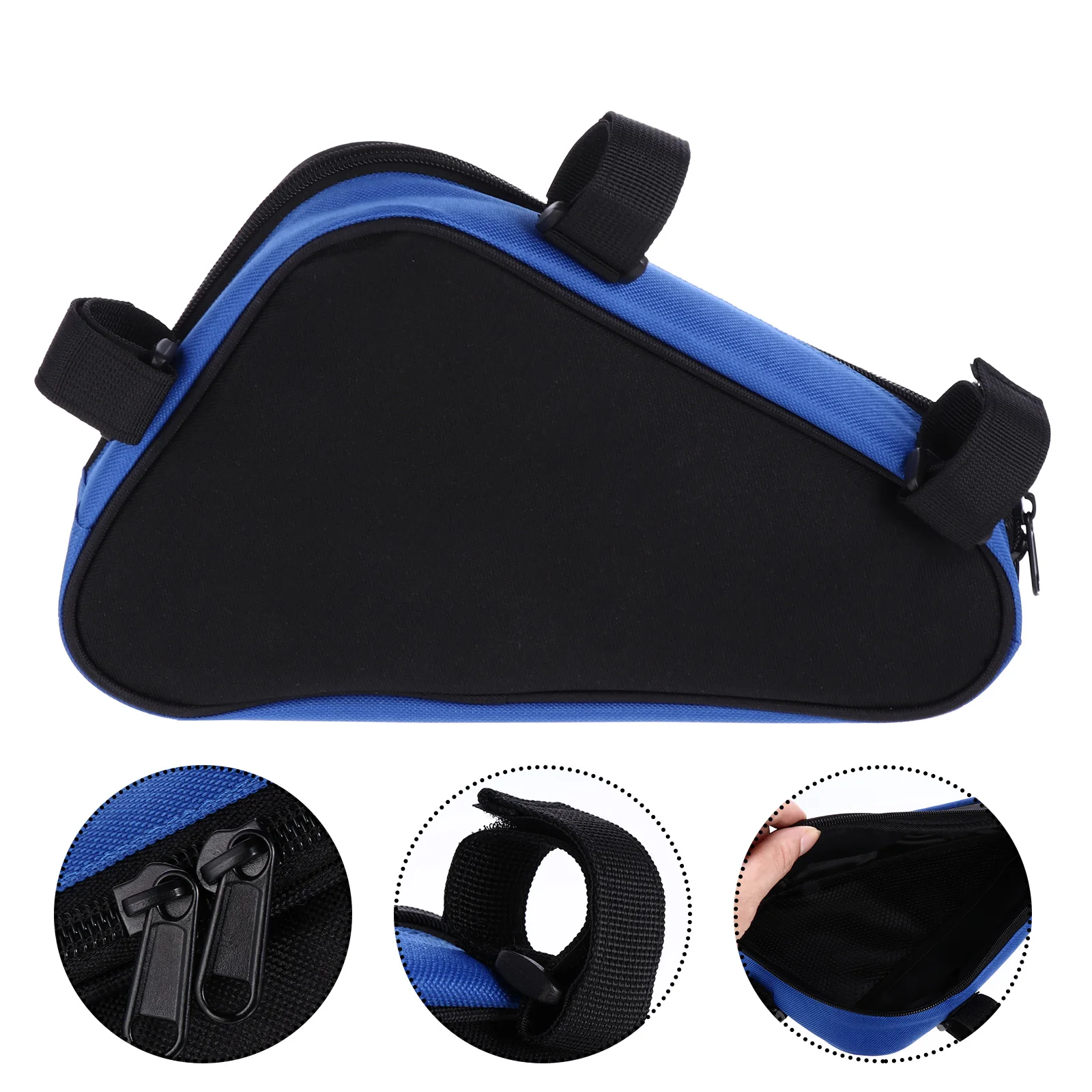 

Waterproof Bike Frame Pouch Bicycle Accessories Cycling Triangle Storage Bag Saddle Mounting Straps Large Capacity Tools Blue