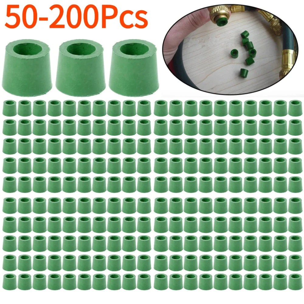 50-200Pcs Green Air Conditioning 1/4'' Charging Hose 1/4'' Valve Gasket Manifold Repair Seal Kit Replacement Car Accessories