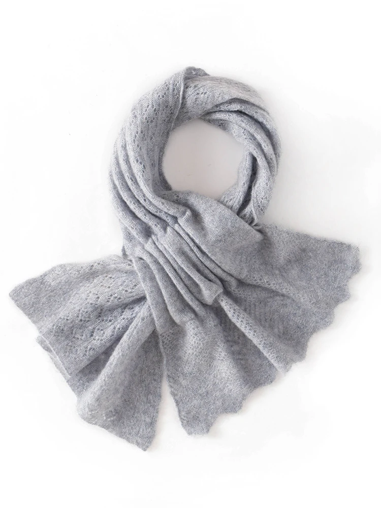 High Quality Women Scarf 100% Pure Cashmere Knitwear Comfortable Warm Scarf Size 88*38 Ladies Cashmere Shawl Solid Color Scarf