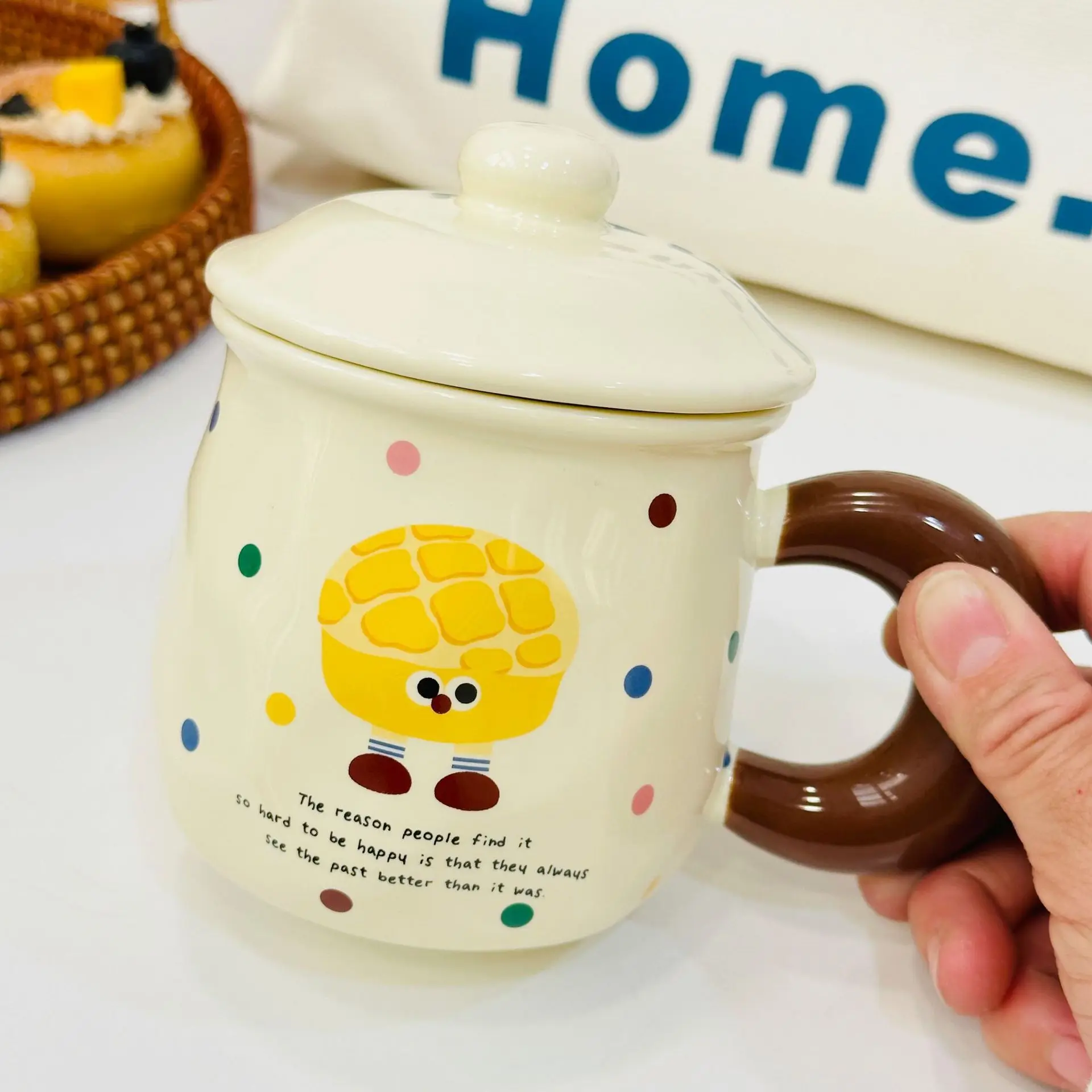 Handheld Box Set Household Ceramic Cute And Simple Mug Heat Resistant Water Cup Annual Meeting Small Gift For Use