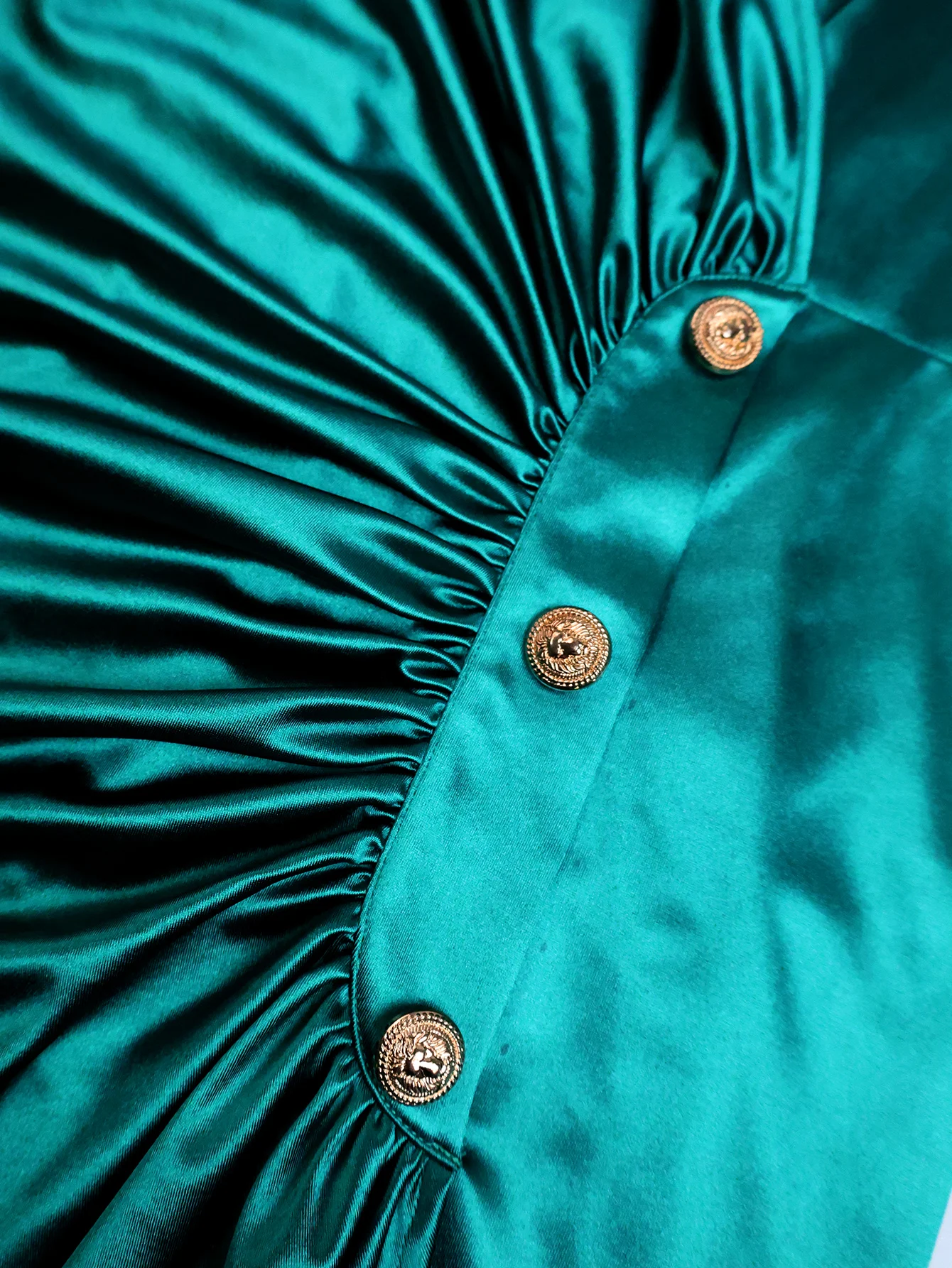 Abito lungo in raso con scollo a V alla moda, maniche a sbuffo, bottoni asimmetrici, spacco, autunno, aderente, abiti da cerimonia per invitati al matrimonio