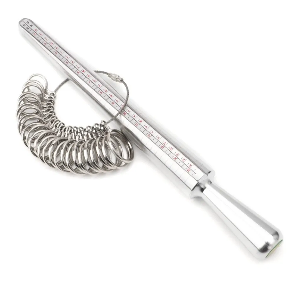 

Accurate Measurement US UK Ring Sizer Ring Stick Smooth Edges Ring Measurement Tool Aluminum Professional Finger Ring Gauge Kit