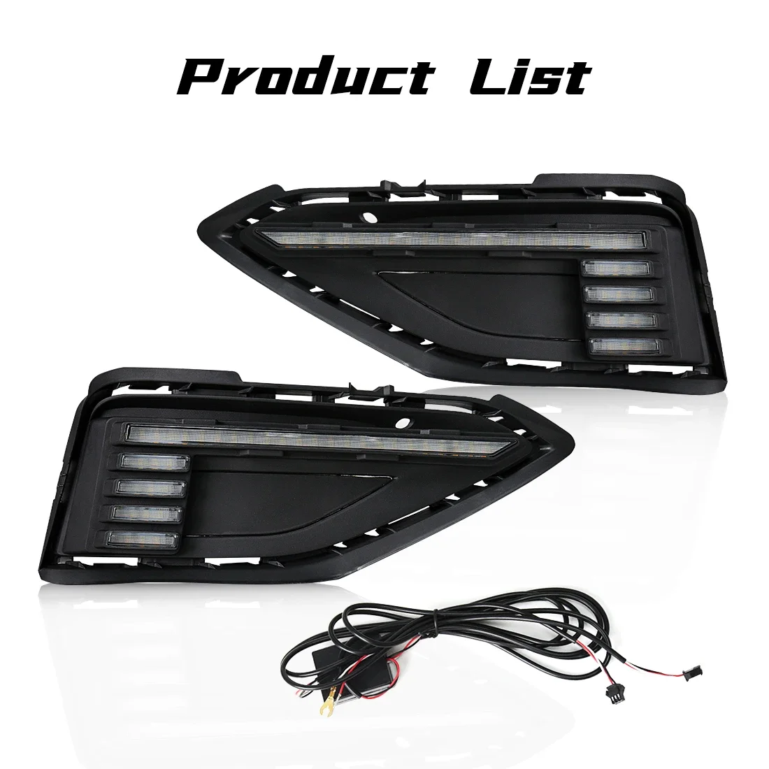 LED Fog Lamp For Volkswagen VW Jetta Sagitar 2019 2020 2021 DRL Daytime Running Light Dynamic Turn Signal White Yellow Blue 12V